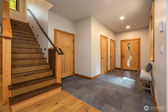 7489 Olsen Dr, Deming, WA 98244 - entrance foyer featuring stairway and recessed lighting