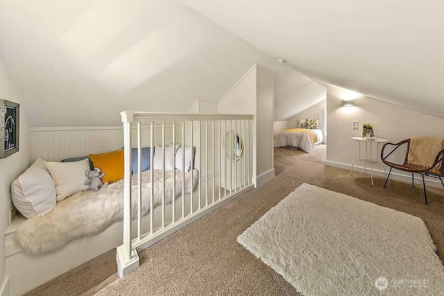 8608 12th Ave SW, Seattle, WA 98106 - bedroom with lofted ceiling and carpet