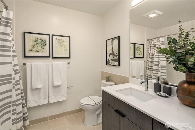590 1st Ave S Unit 907, Seattle, WA 98104 - bathroom featuring vanity, tile patterned floors, and curtained shower