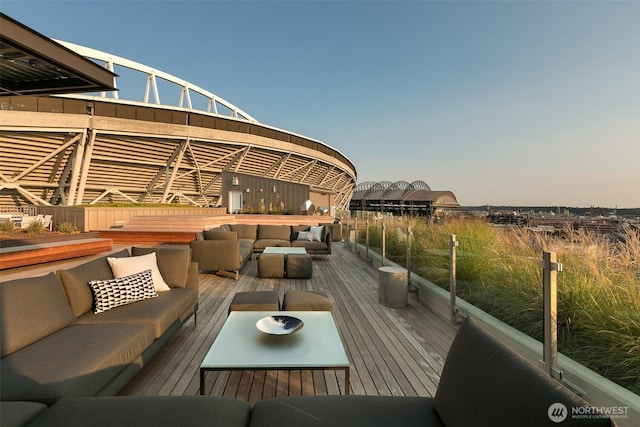 590 1st Ave S Unit 907, Seattle, WA 98104 - deck featuring an outdoor hangout area