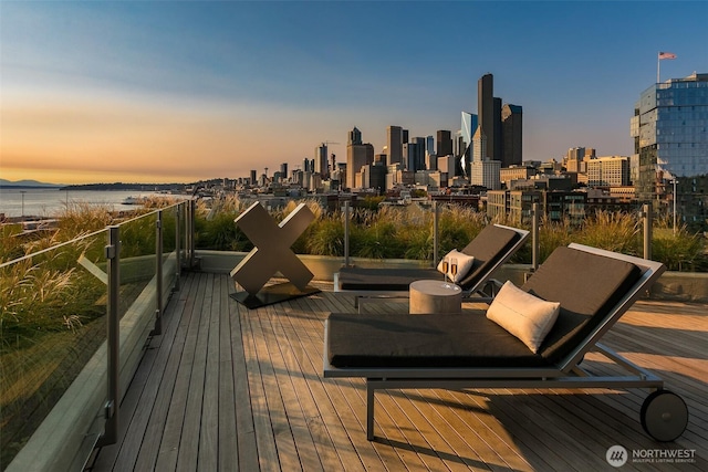 590 1st Ave S Unit 907, Seattle, WA 98104 - wooden terrace with a view of skyline