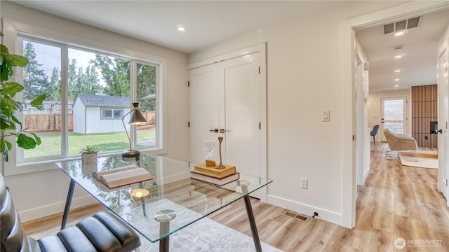 840 SW 306th St, Federal Way, WA 98023 - home office featuring light wood-type flooring and recessed lighting