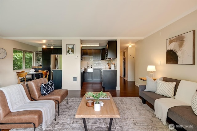 1110 E Harrison St Unit 301, Seattle, WA 98102 - living area with dark wood-type flooring