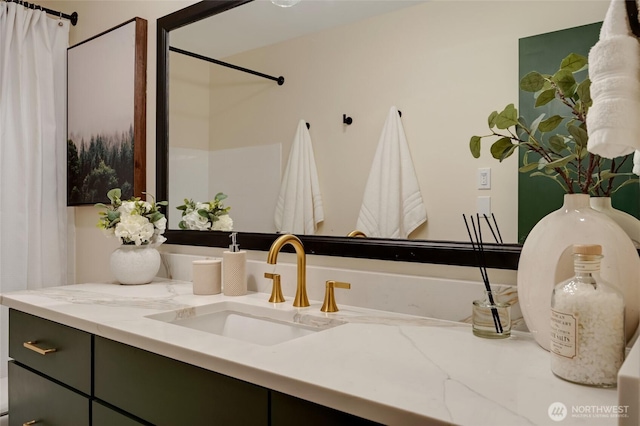 1110 E Harrison St Unit 301, Seattle, WA 98102 - bathroom with vanity and a shower with shower curtain