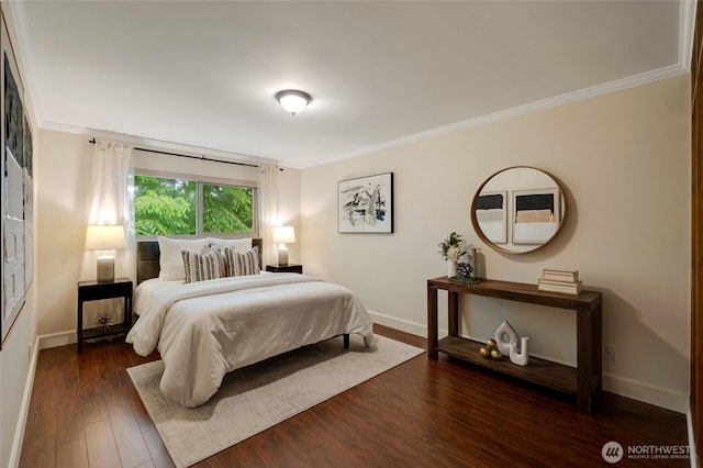 1110 E Harrison St Unit 301, Seattle, WA 98102 - bedroom with crown molding and dark wood-style flooring