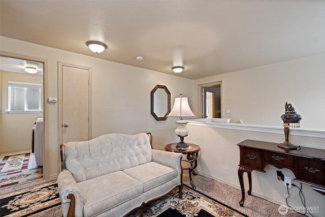 7230 178th St E, Puyallup, WA 98375 - living area featuring carpet flooring and washer / clothes dryer