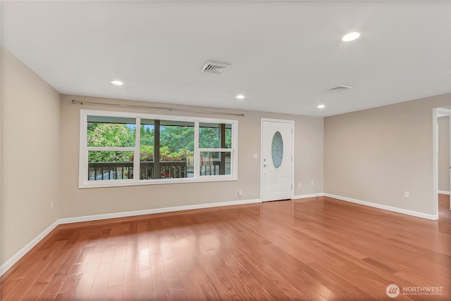 3005 Old Morse Rd SE, Olympia, WA 98501 - unfurnished living room featuring light wood-style floors and recessed lighting