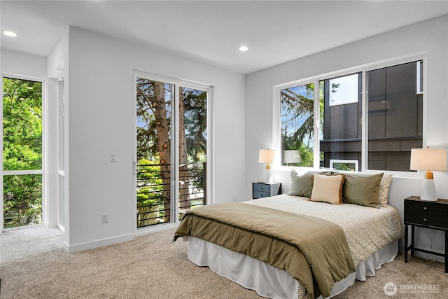 629A W Emerson Ave, Seattle, WA 98119 - bedroom featuring carpet floors, recessed lighting, and access to outside