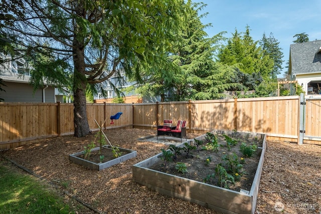 2414 42nd Pl, Anacortes, WA 98221 - fenced backyard featuring a garden