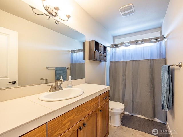 11217 NE 134th Pl, Vancouver, WA 98682 - full bathroom with tile patterned floors, vanity, and a shower with shower curtain