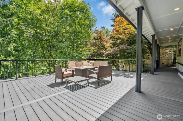 17519 33rd Ave NE, Lake Forest Park, WA 98155 - wooden deck featuring outdoor lounge area