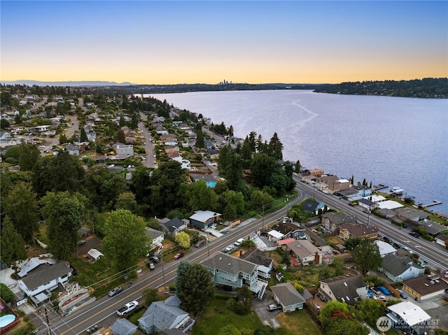 11029 84th Ave S, Seattle, WA 98178 - aerial view at dusk of a residential view and a water view
