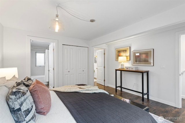 1541 18th Ave S, Seattle, WA 98144 - bedroom featuring wood finished floors, a closet, and connected bathroom