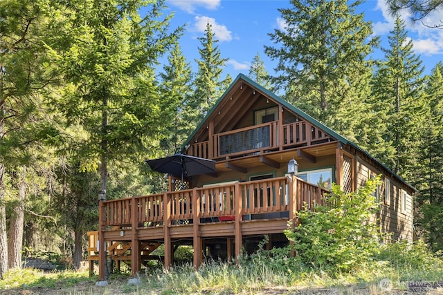 7 Moonshine Ln, Ronald, WA 98940 - back of property featuring a deck and a balcony