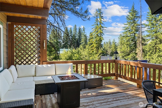 7 Moonshine Ln, Ronald, WA 98940 - wooden terrace featuring an outdoor living space with a fire pit