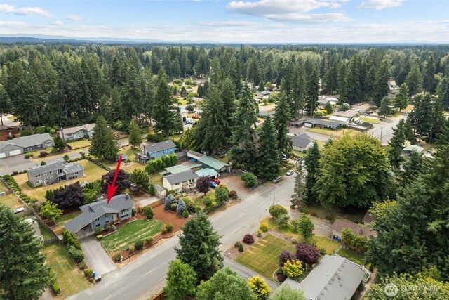 13002 145th St E, Puyallup, WA 98374 - aerial overview of property's location with nearby suburban area