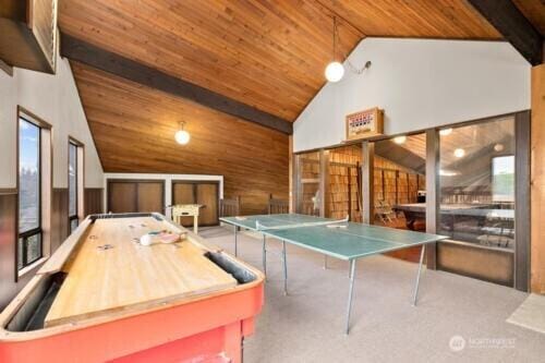 2500 Alder St Unit 335, Milton, WA 98354 - playroom featuring wood ceiling and carpet