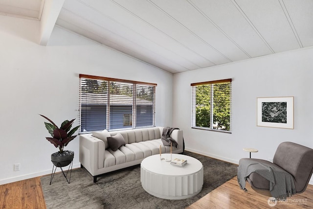 2500 Alder St Unit 335, Milton, WA 98354 - living room with vaulted ceiling and wood finished floors