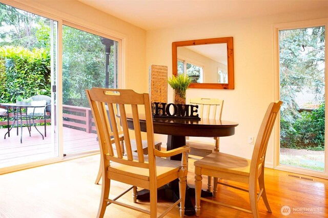 10761 Bill Point Crst NE, Bainbridge Island, WA 98110 - dining space with wood finished floors