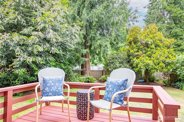 10761 Bill Point Crst NE, Bainbridge Island, WA 98110 - wooden deck with a fenced backyard