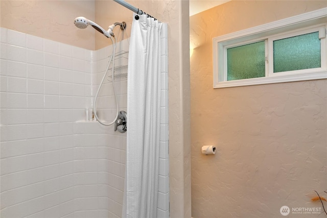 2360 Sapp Rd SW, Tumwater, WA 98512 - full bathroom featuring tiled shower and a textured wall