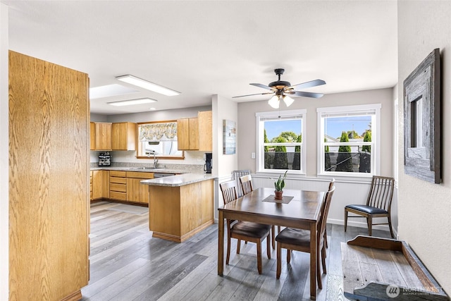 824 Orth Way, Sedro Woolley, WA 98284 - dining area featuring light wood-style floors and ceiling fan