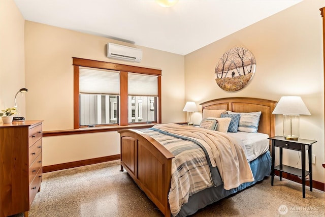 6117 39th Dr NW, Marysville, WA 98271 - bedroom with a wall mounted AC and light carpet
