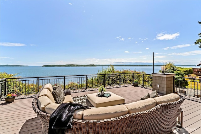6117 39th Dr NW, Marysville, WA 98271 - wooden terrace featuring an outdoor hangout area and a water view