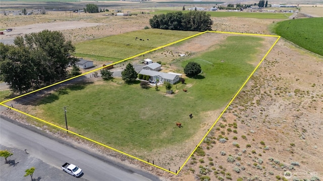 1448 Rd C NE, Moses Lake, WA 98837 - aerial view of sparsely populated area featuring property parcel outlined