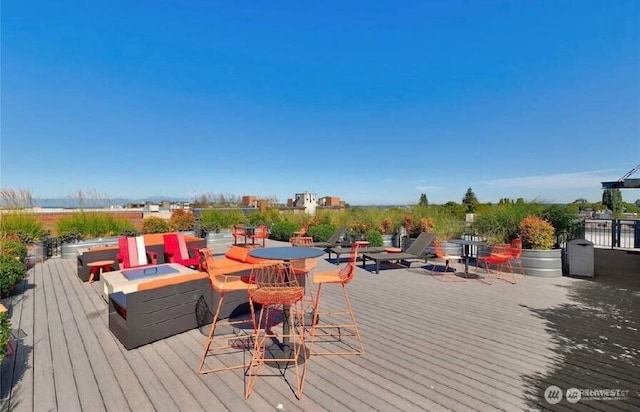 530 Broadway E Unit 130, Seattle, WA 98102 - deck with a fire pit