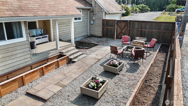 6621 125th Street Ct E, Puyallup, WA 98373 - view of patio / terrace with an outdoor living space