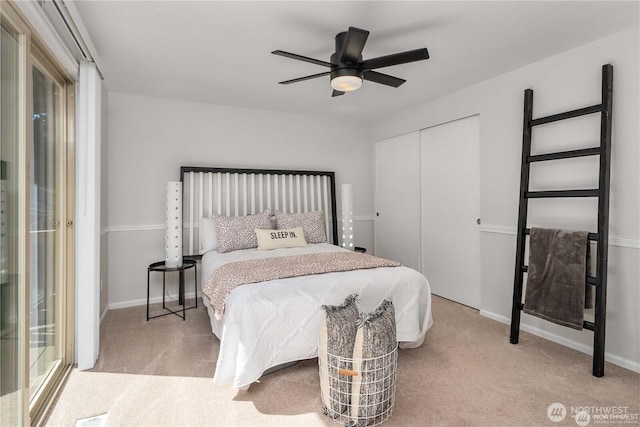 20873 2nd Pl SW, Normandy Park, WA 98166 - carpeted bedroom featuring a closet and ceiling fan