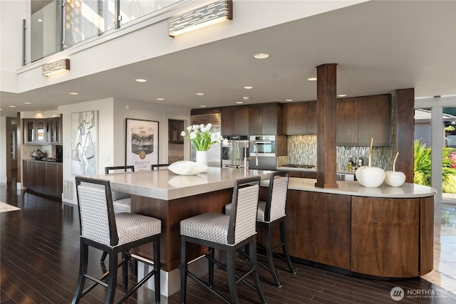 6411 View St NE, Tacoma, WA 98422 - dining space with dark wood-style flooring and recessed lighting