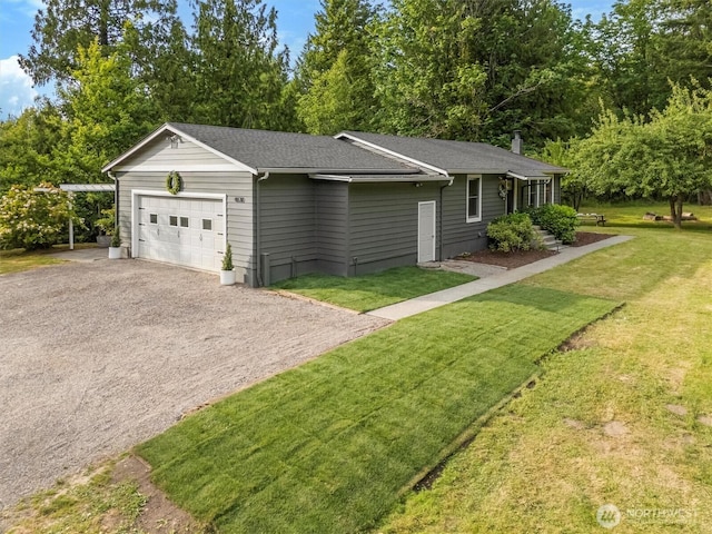 4530 Vacca Ln, Bellingham, WA 98226 - view of front of house with an attached garage, driveway, a front lawn, and roof with shingles