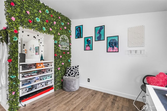 120 L St SE, Auburn, WA 98002 - rec room featuring baseboards and wood finished floors