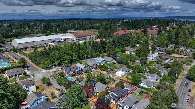 3207 N 9th St, Tacoma, WA 98406 - aerial perspective of suburban area with property boundaries highlighted