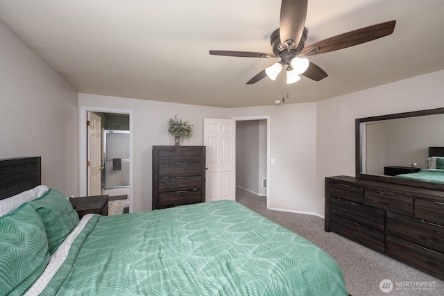 7649 Mcdougal Ave NE, Moses Lake, WA 98837 - carpeted bedroom with baseboards and ceiling fan