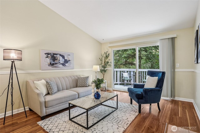 13145 102nd Ln NE Unit 6, Kirkland, WA 98034 - living room with wood finished floors and lofted ceiling