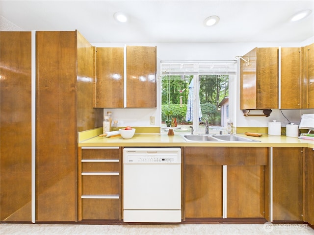 5511 Chokecherry Cir W, University Place, WA 98467 - kitchen with dishwasher, light countertops, brown cabinets, and recessed lighting
