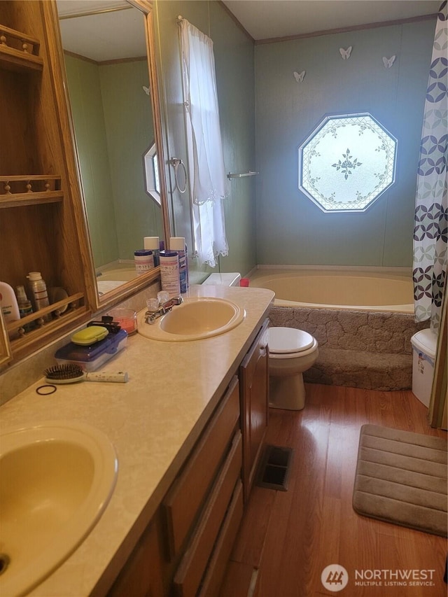 1502 Yelm Ave W Unit 7, Yelm, WA 98597 - full bathroom featuring double vanity and wood finished floors