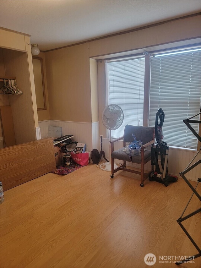 1502 Yelm Ave W Unit 7, Yelm, WA 98597 - exercise area with a wainscoted wall and wood finished floors