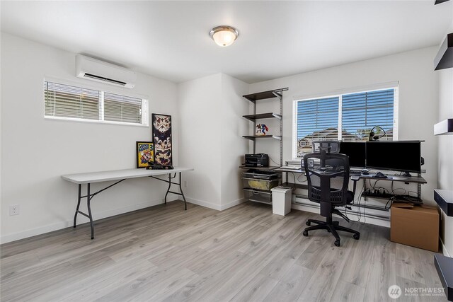 990 43rd Ct NE, Auburn, WA 98002 - office area with an AC wall unit and wood finished floors