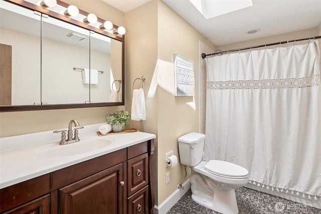 8524 46th Ct NE, Olympia, WA 98516 - full bath with a skylight, vanity, and curtained shower