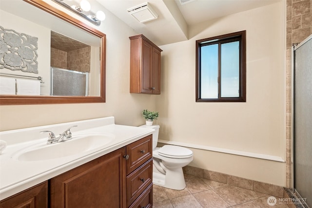 8524 46th Ct NE, Olympia, WA 98516 - bathroom featuring vanity, tiled shower, and tile patterned floors