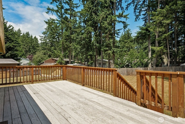 8524 46th Ct NE, Olympia, WA 98516 - wooden deck with a fenced backyard