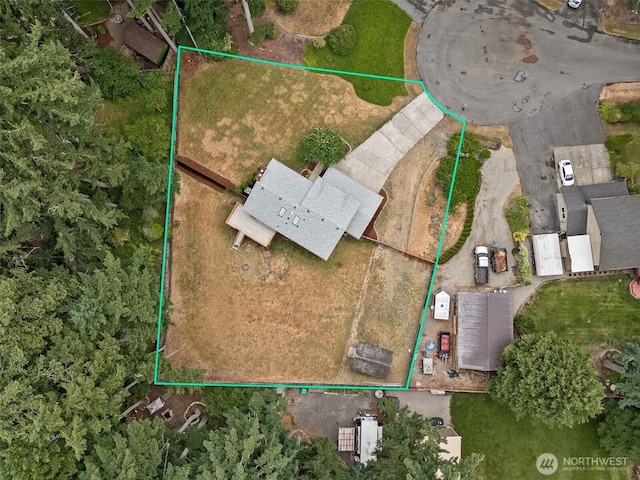 8524 46th Ct NE, Olympia, WA 98516 - aerial overview of property's location featuring property parcel outlined