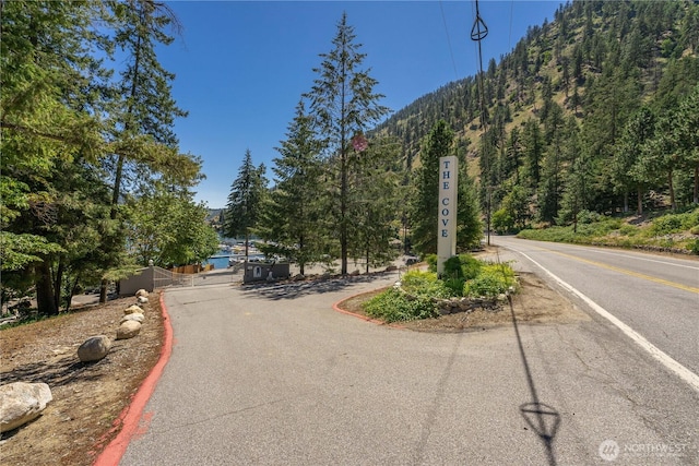 11155 S Lakeshore Rd, Chelan, WA 98816 - view of asphalt road featuring a forest view