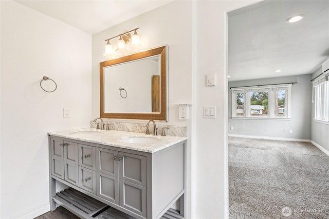 611 Elizabeth St, Sumner, WA 98390 - full bathroom with double vanity and recessed lighting