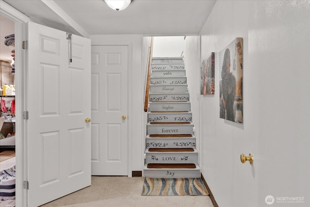 1501 52nd St SE Unit 1, Everett, WA 98203 - hallway with carpet and stairway