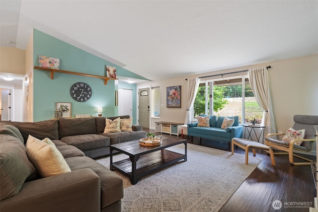 130 Kimberlund Ln, Chehalis, WA 98532 - living room with hardwood / wood-style floors and lofted ceiling